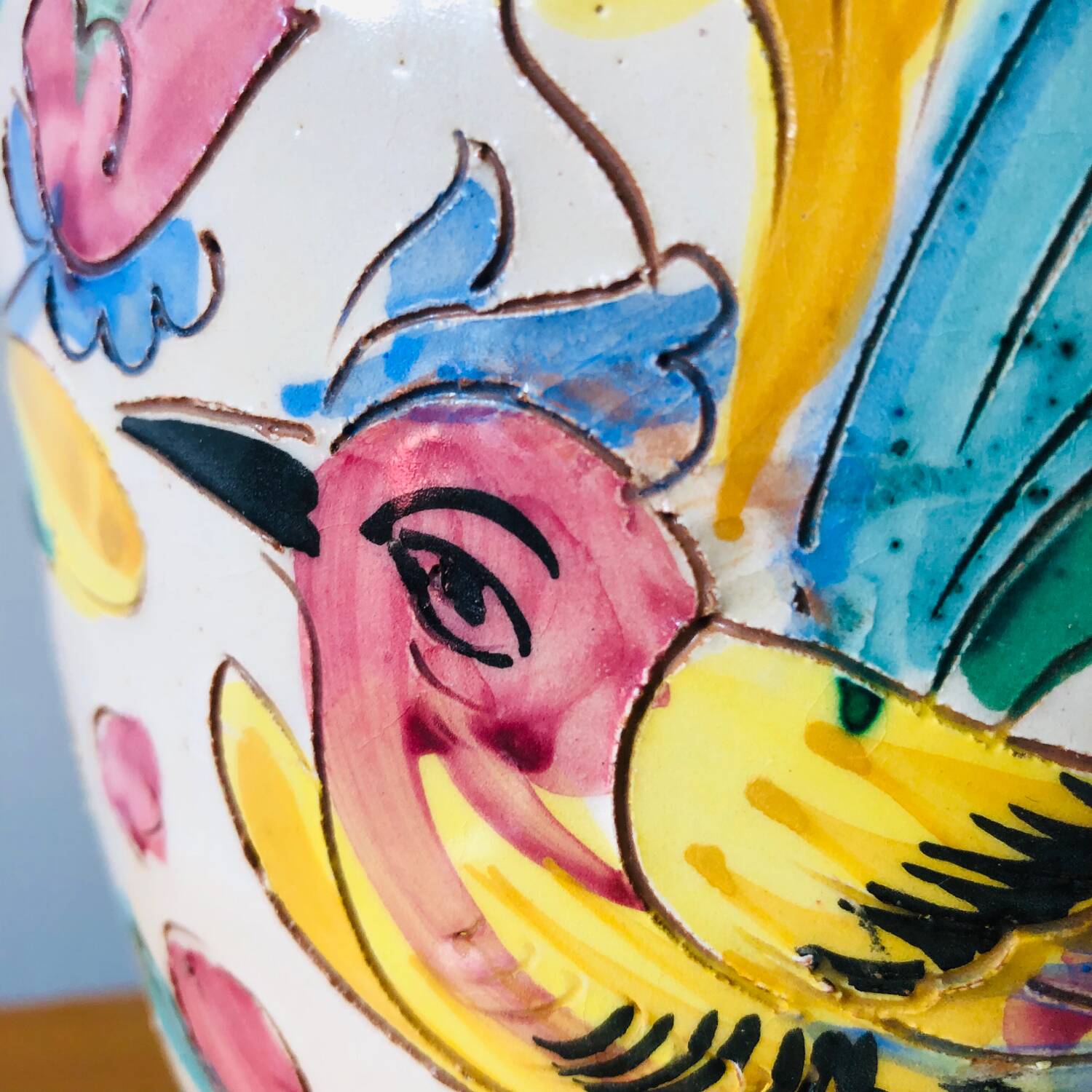 Majolica Italy ceramic lamp base