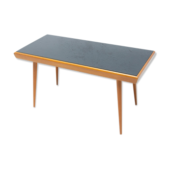 Table basse en verre opaxite du milieu du siècle, années 1960, Tchécoslovaquie