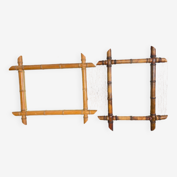 Set of 2 bamboo mirrors