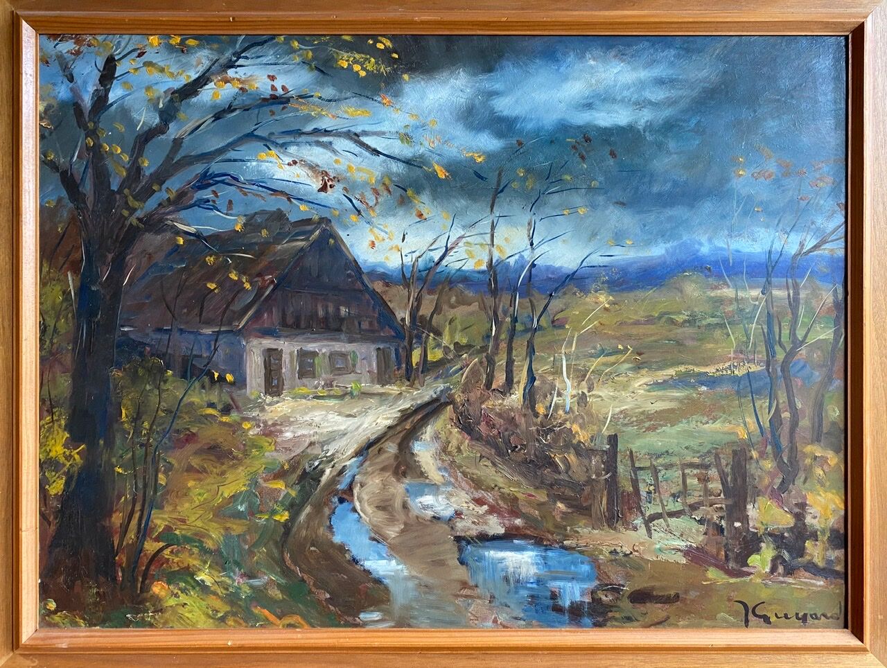 Painting, landscape by Guyard, circa 1960