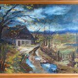 Painting, landscape by Guyard, circa 1960