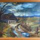 Tableau ancien, paysage signé Guyard, circa 1960
