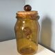Vintage BIOT Glassware - Large covered jar pot 23cm bubbled blown glass am
