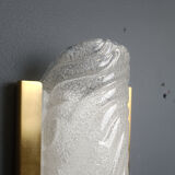 Pair of brass and glass wall lights by Fischer Leuchten, 1960s