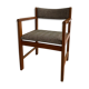 Fauteuil scandinave vintage teck et tweed