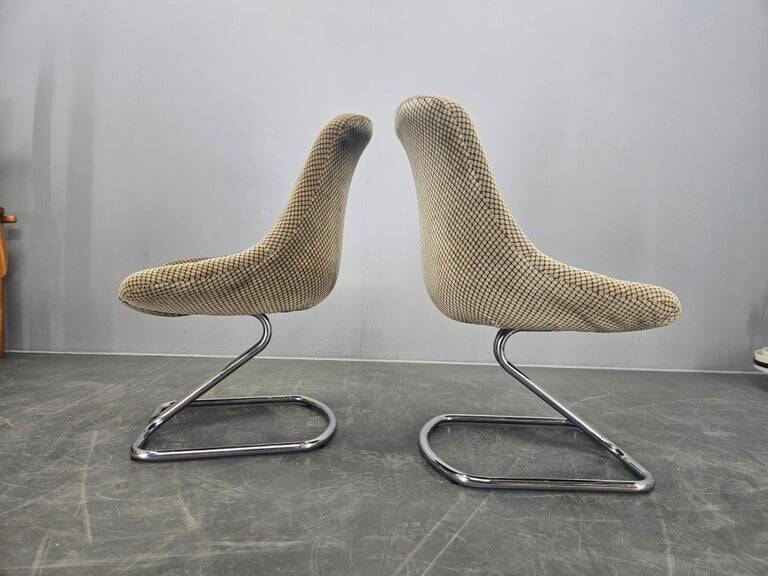 Very Rare Pair of Chairs in the Style of Boris Tabacoff, France, 1970s