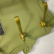 Portemanteau mural vintage vert olive avec miroir