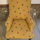 Pair of light mustard yellow English armchairs