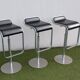 3 adjustable bar stools Lapalma black leather, Italian design