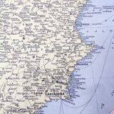 Spain and Portugal vintage map 43x43cm from 1950