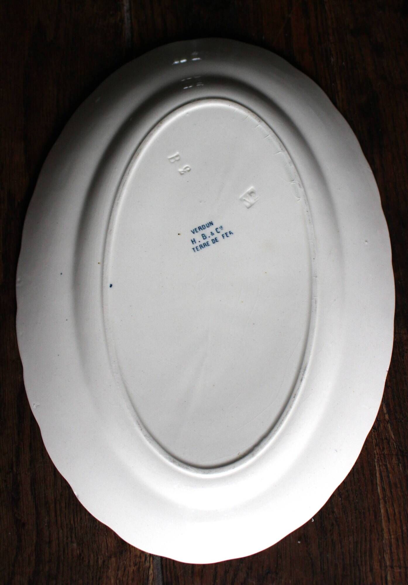 Plat ovale Terre de Fer Bleu Verdun HBC