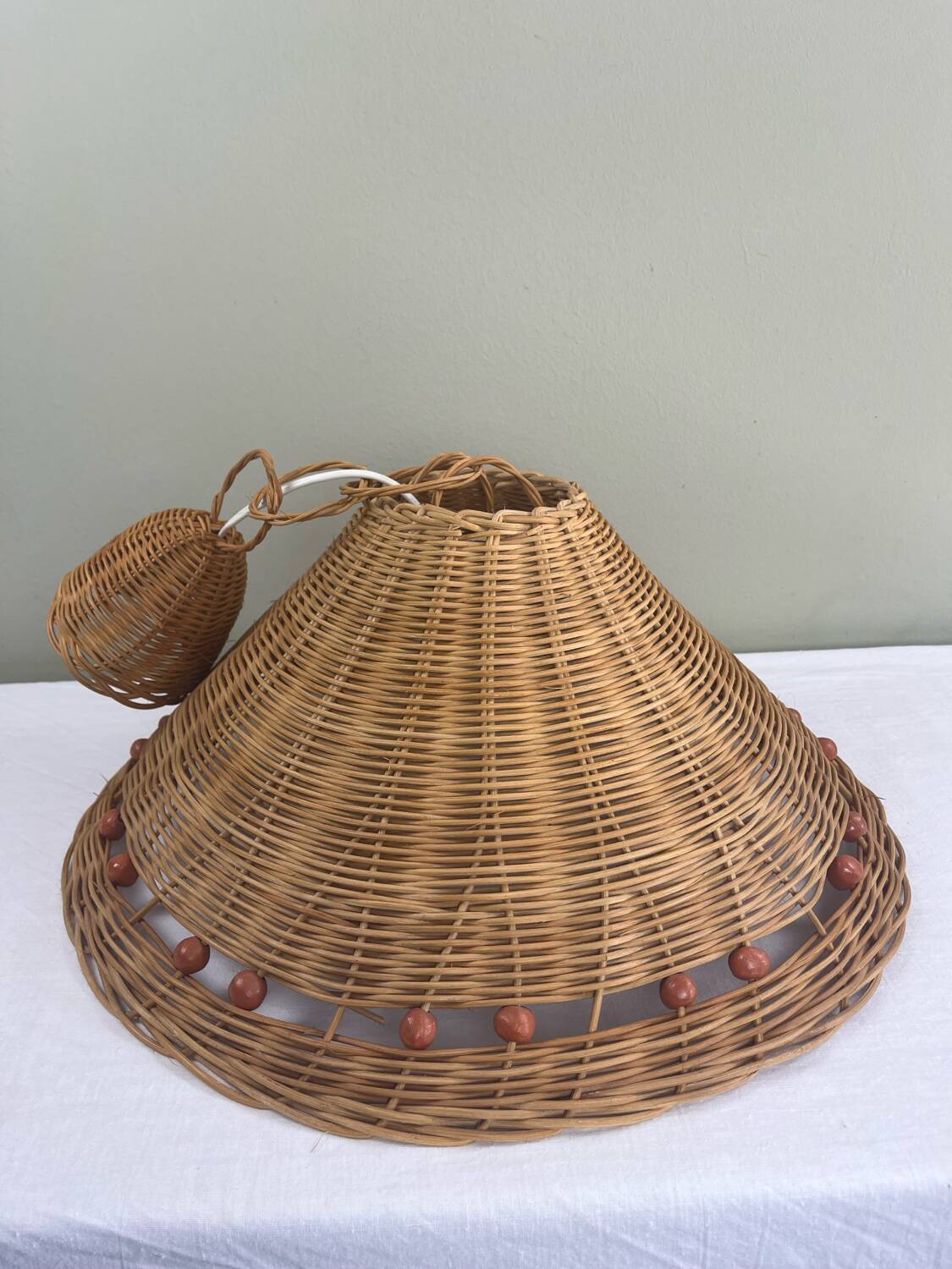 Vintage wicker pendant light