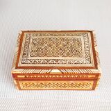 Old wooden box + mother-of-pearl