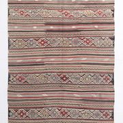 Kilim vintage tons rouges et bruns, motifs ethniques anatoliens, 156x244 Cm