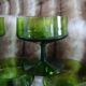 5 antique green champagne coupes