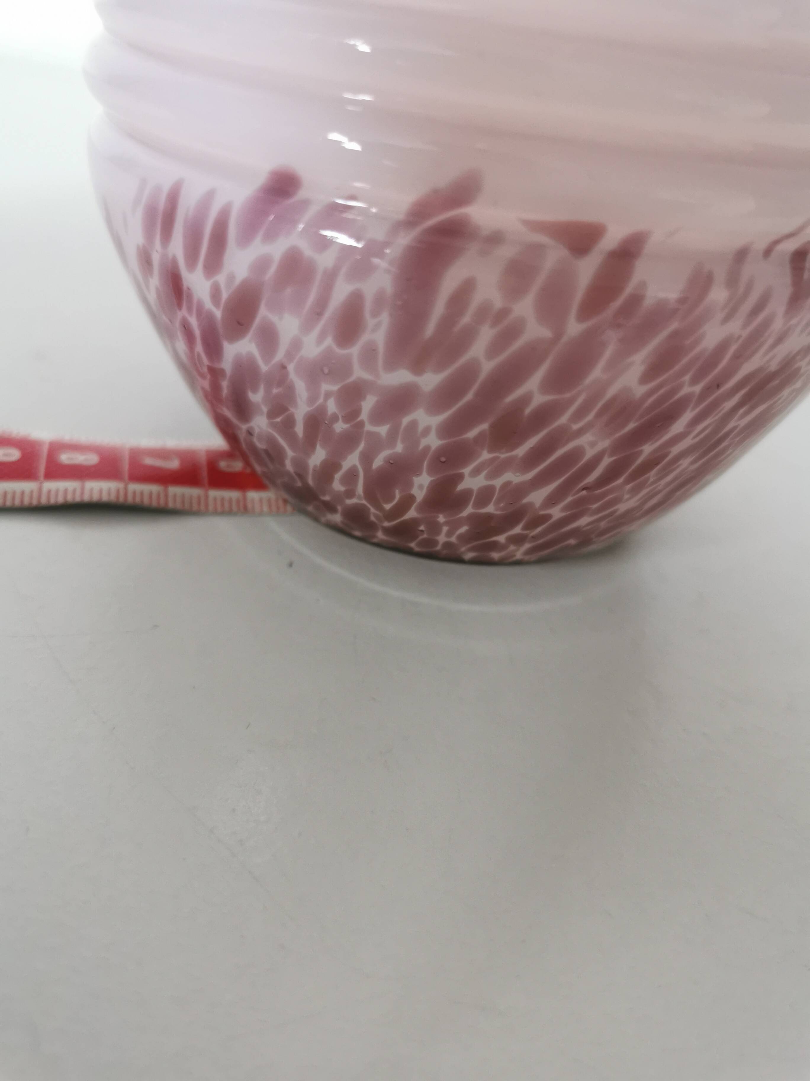 round opaline vase, pink and purple, 1940s