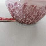 vase en opaline rond , rose et violet années 40