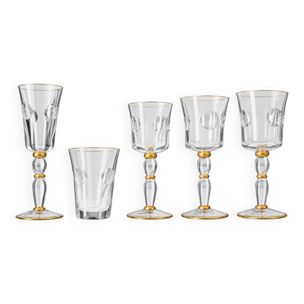 Magnifique service de 48 verres en cristal Saint Louis, Collection Bubbles