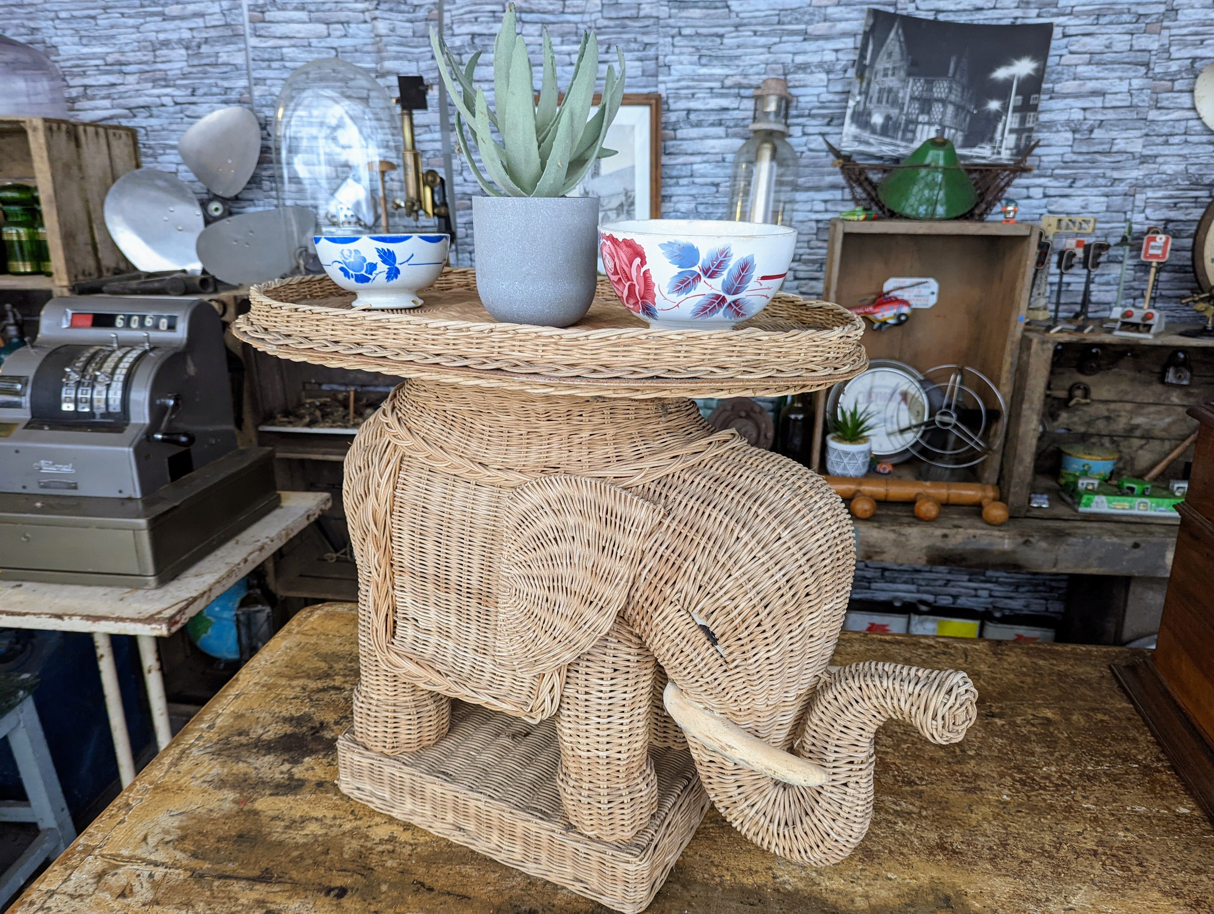 Vintage rattan coffee table