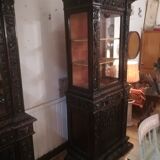 Pair of 19th century dark walnut display cases