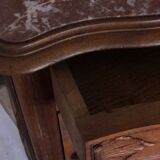 High wood and vintage marble console