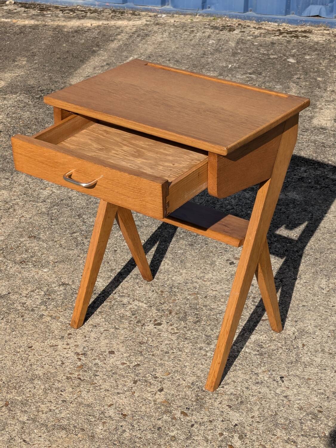 Vintage 1960s compass foot bedside table