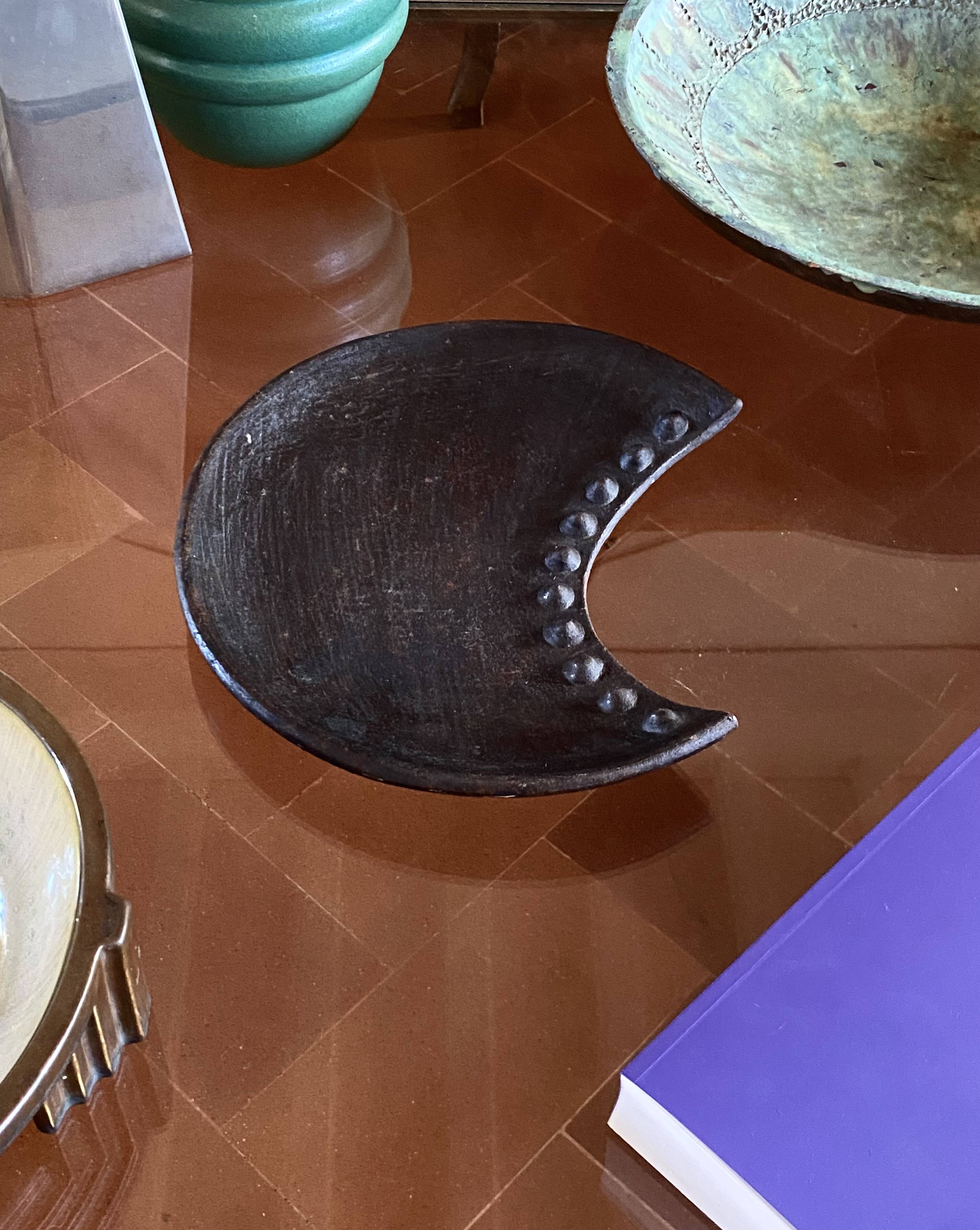 Organic modern wood tray / vide poche, France 1960s