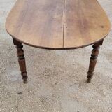 Oval Burgundy Farm Table in solid oak 19th