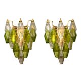 Murano Glass Poliedri Sconces, Italy, 1980s - Set of 2