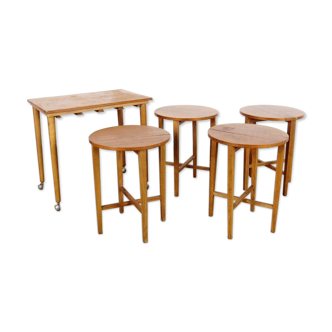 1960's Czechoslovakian nesting tables by Poul Hundevad