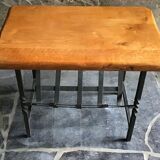 Coffee table or end of sofa making review holders in oak and wrought iron