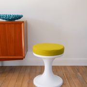 Tabouret tulipe en Plastique et Laine, Vert Matcha, Design Space Age, 1970