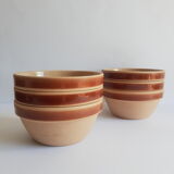 Set of 6 vintage Gien France stoneware bowls