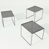 Post Modern Perforated Steel Nesting Tables 1980s
