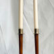 Pair of Danish Art Deco Candle Holders  in Wood & Brass