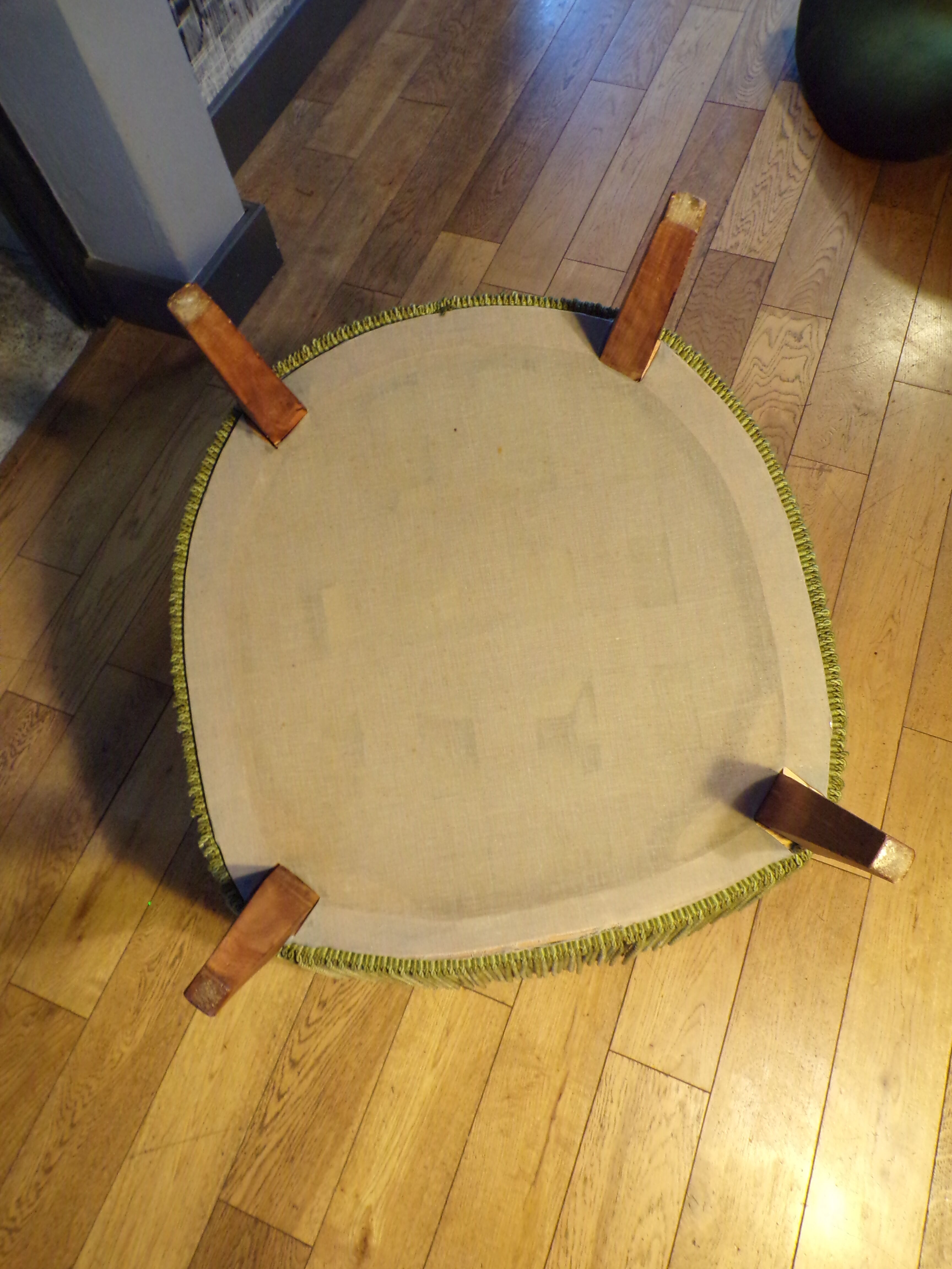 Pair of green velvet toad armchairs