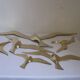 Wall Decoration Set 6 X Seagull / Swallow / Bird. Brass 70 / 80s