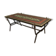 Black iron coffee table and enamelled lava stone