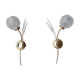 Pair of brass and glass sconces