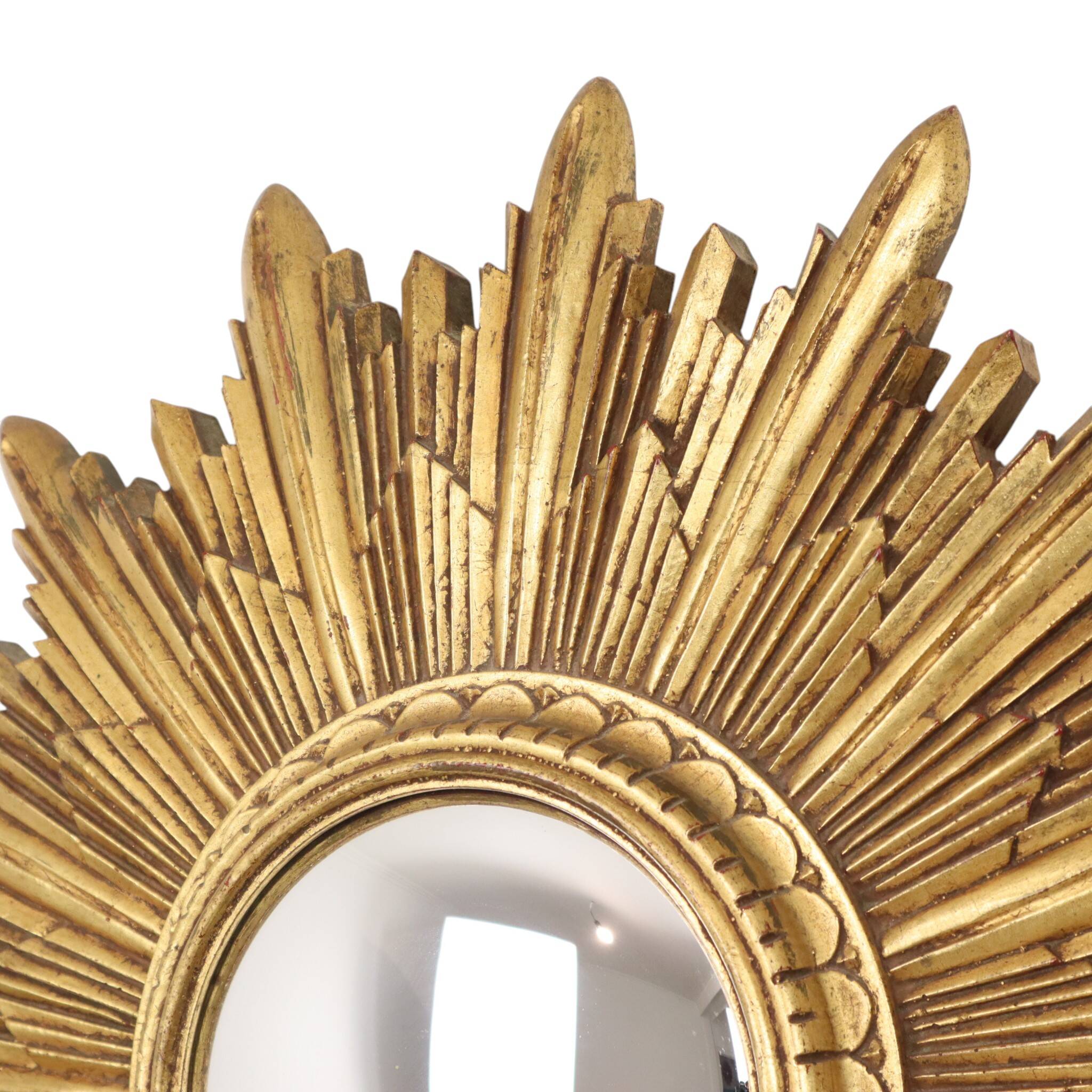 Gold Leaf Sunburst Mirror (Resin, 56cm)