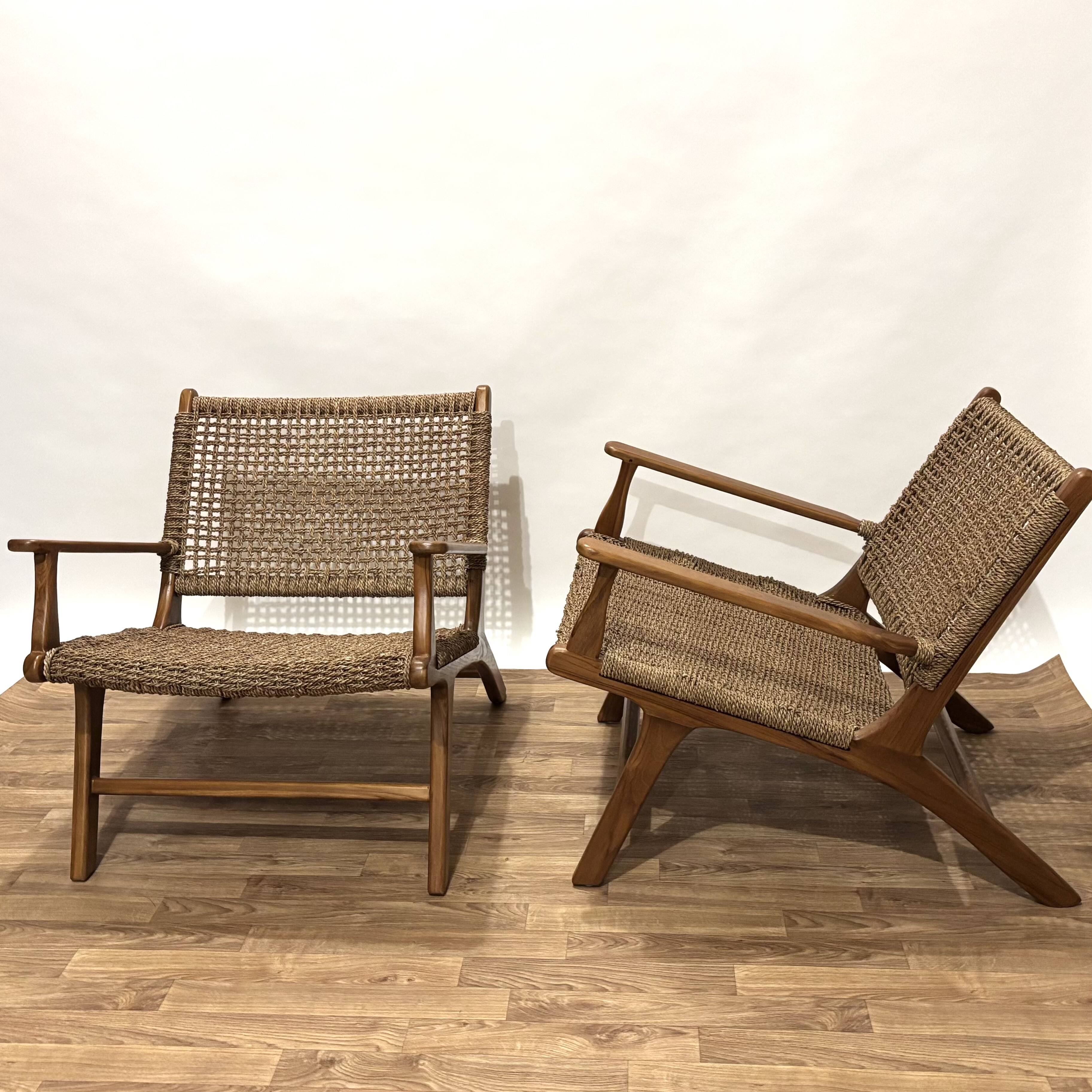 Pair of rope armchairs by Olivier de Schrijver