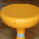 Tabouret en plastique orange Space age années 70s