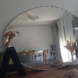 Miroir biseauté ovale grand format 81x60cm