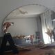 Large format oval beveled mirror 81x60cm