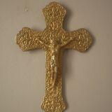 Crucifix in gold metal collection antique religious object decoration country baroque cross