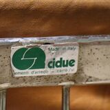 Series of 6 vintage Cidue Italy chairs in leather and metal, 1970s