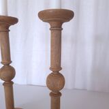Large carved wooden candlesticks