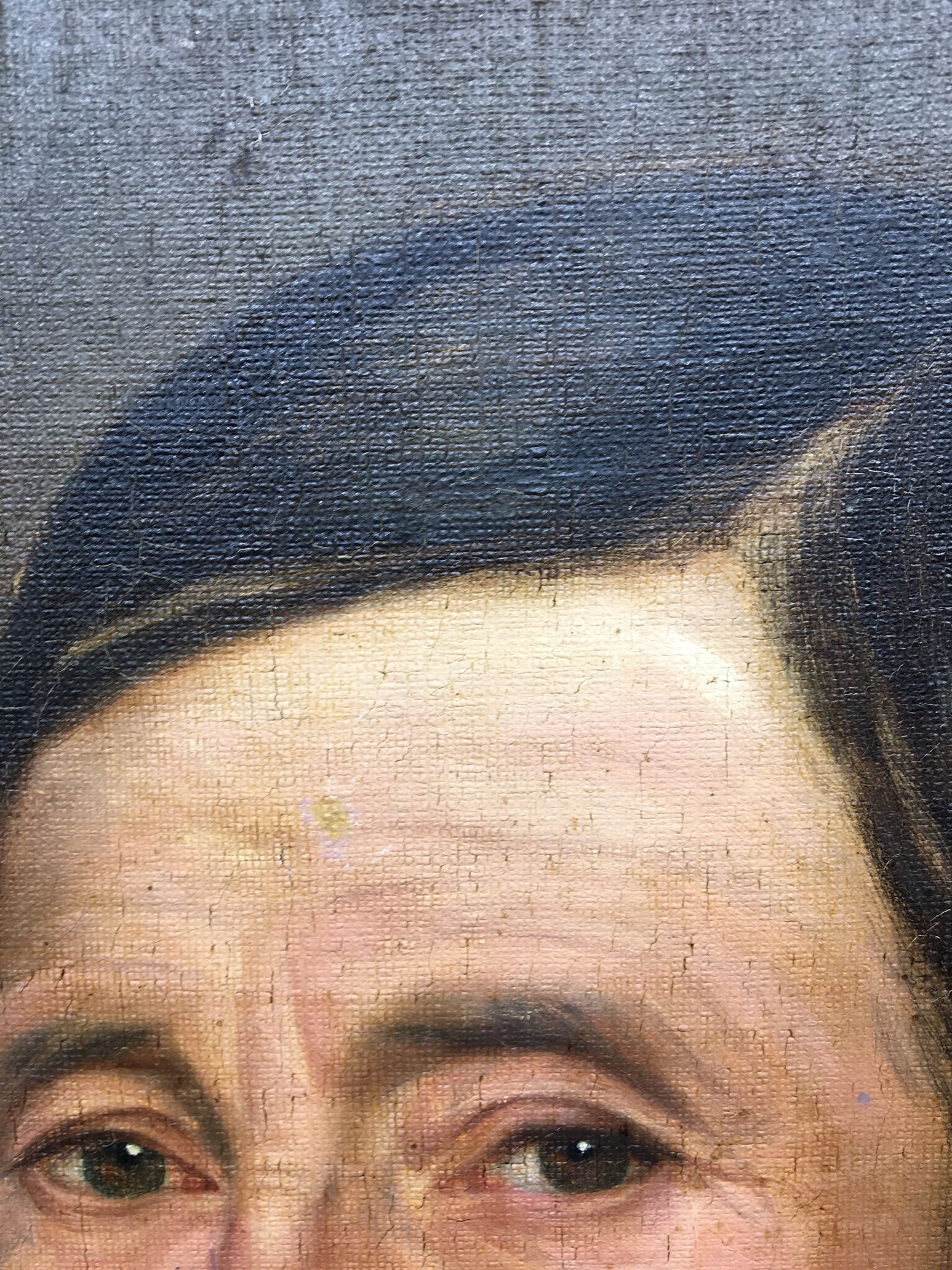 Signed painting, portrait of a gentleman with a book and an earring: 19th century