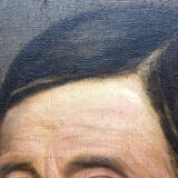 Signed painting, portrait of a gentleman with a book and an earring: 19th century