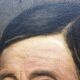 Signed painting, portrait of a gentleman with a book and an earring: 19th century
